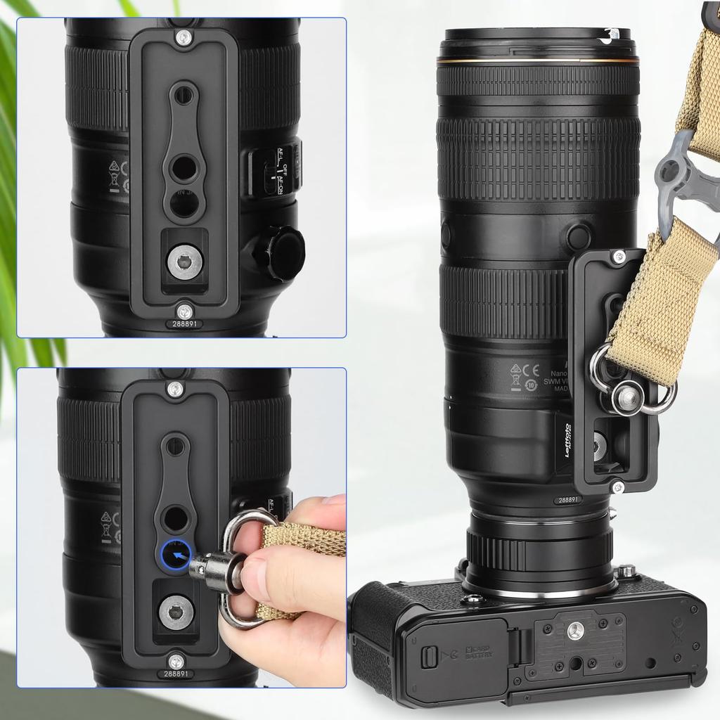 Leftfoto Replacement Lens Foot Base for Nikon Nikkor Mm FL ED VR 500mm PF ED VR Lenses Style Tripod Black AF-S 70-200 f/2.8E & AF-S f/5.6E -