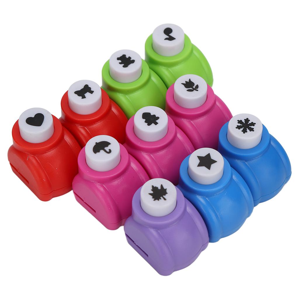 10pcs Hole Puncher Different Patterns Easy Operation Multifunctional Portable Punch Craft Set