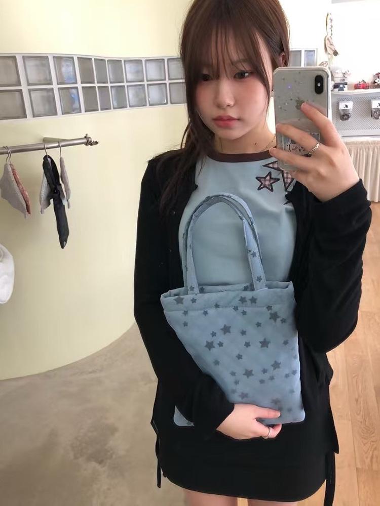 

Available: Women s Korean-Style Plaid Star Embroidery Round Neck Slim-Fit Short Sleeve T-Shirt for Summer 2025. One Size синий