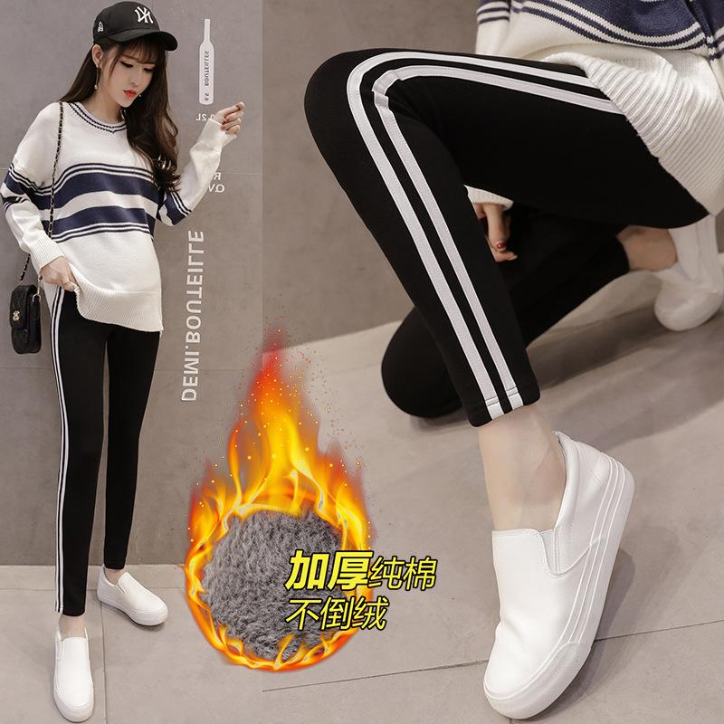 Real Shot, Maternity Leggings, Velvet Support, Maternity Pants, Thickened Pants In Autumn and Winter, and Autumn Outer Trousers for Autumn Wear.