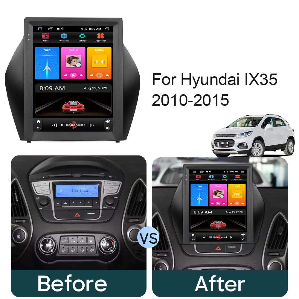 BT För Hyundai IX35 2010-2015 Bilradio Android Auto GPS-navigation Huvudenhet Multimedia Videospelare Stereo 4G WIFI 2din DVD