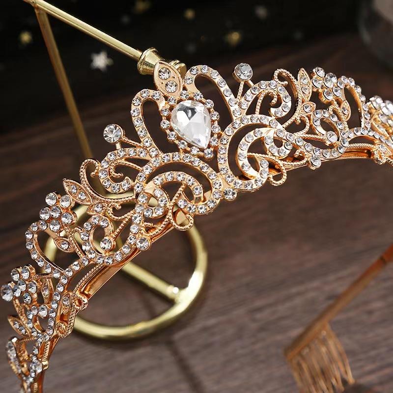 Bridal Crown Hair Accessories Wedding Crown Tiara Fairy Princess Hair Crown Simple Rhinestone Headband