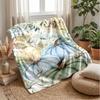 Ornate Bow Lace Pattern Theme blanket Lightweight Warm Flannel Blanket Decorative Throw Blanket for Home Decoration