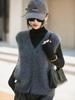 Cashmere Wool Knit Vest Cardigan - Brushed Sleeveless Shrug Top for Autumn/Winter
