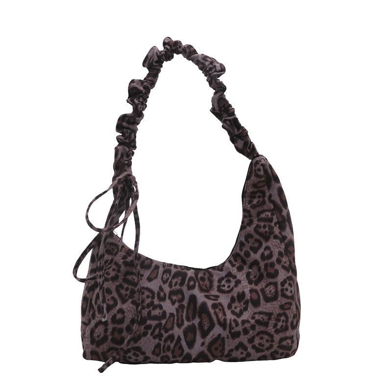 

Женская сумка в гонконгском стиле, новая модная ретро-сумка, универсальная, большая вместимость, сумка через подмышку с леопардовым принтом