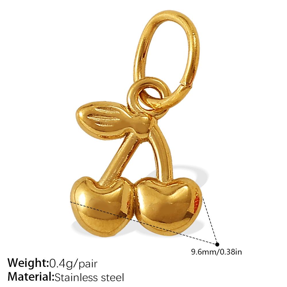 Cartoon Oil Dripping Fruit Diy Pineapple Pendant Stainless Steel Gold-Plated Dopamine Accessories