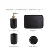 Ceramic Wash Set Bathroom Decoration Accessories Lotion Bottle Soap Dish Mouthwash Cup Black Tray Household Bathroom Supplies