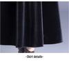 2026 New Style High-Waisted Wool Blend Reversible Velvet A-Line Mid-Length Skirt with Print