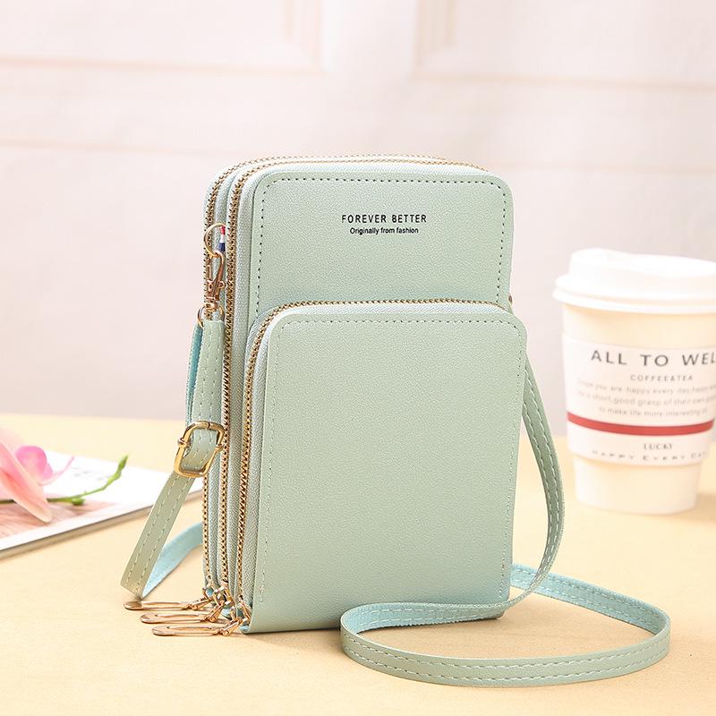 2025 Large-Capacity Multifunctional Solid Color Touchscreen Crossbody Phone Bag for Women