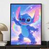 Disney 5D DIY All Diamond Art Painting Kit Stitch With Rainbow Sparkle Home Decor Gift