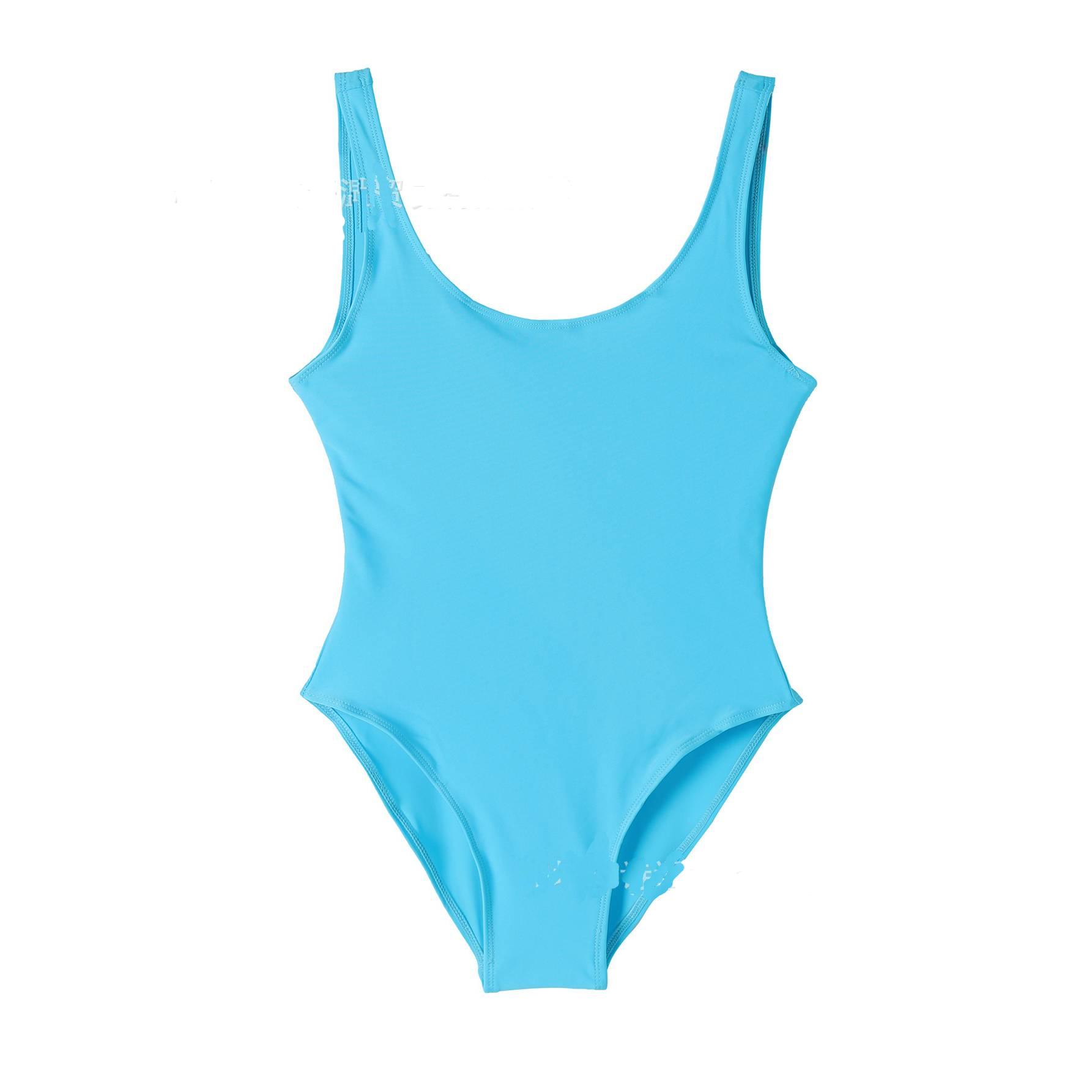 

Модный женский сексуальный цельный купальник, спортивный однотонный купальный костюм с открытой спиной, купальники, бикини XXL светло-синий