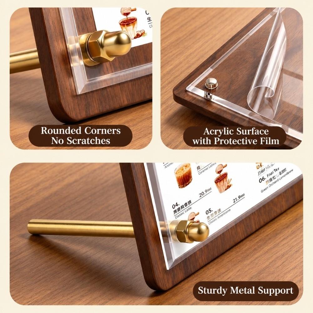 Acrylic Table Menu Stand A4/A5/A6 Table Sign Holder Modern Menu Display Rack Milk Tea Shop