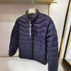 Yousheng Men Cotton Coat Stand-Up Collar Long Sleeve Solid Color Quilted Jacket with Pockets Winter Lightweight Short Outwear