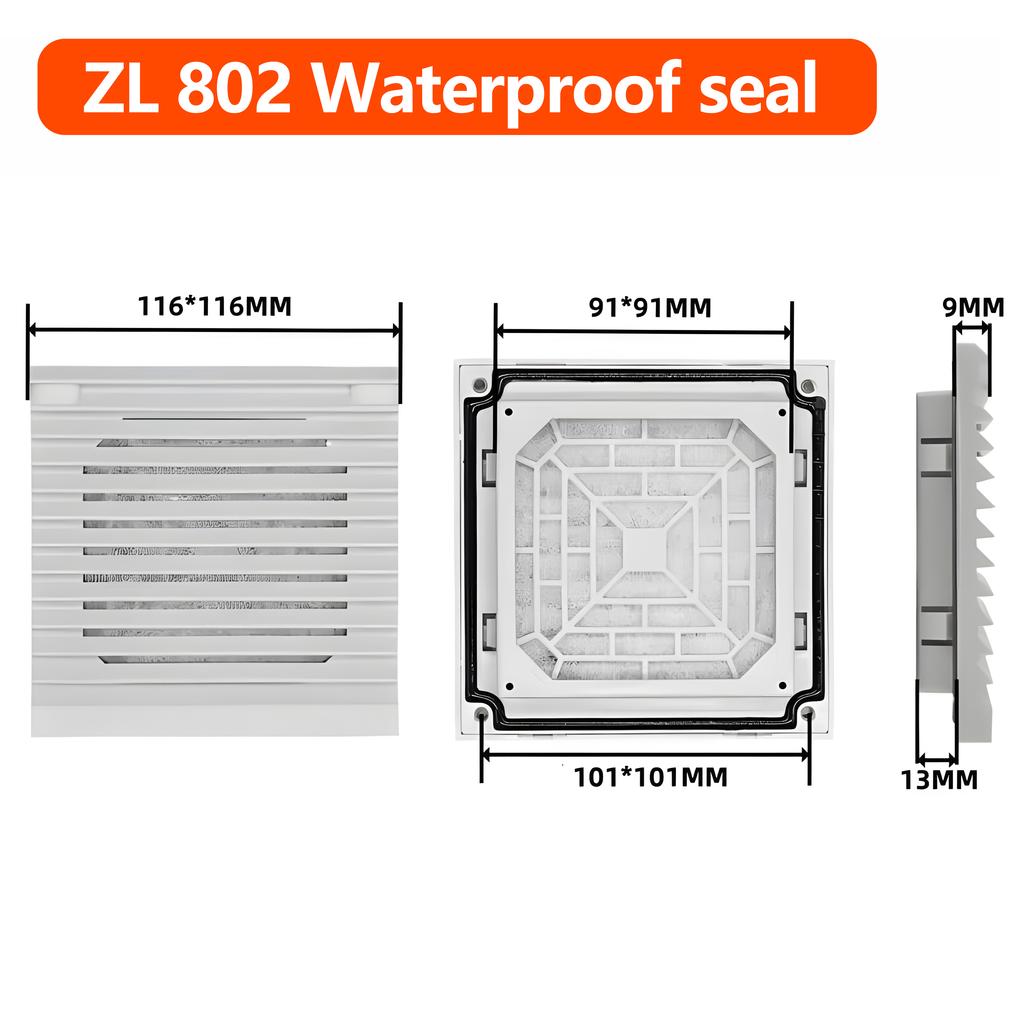 Electrical Cabinet Fan Filter Louver Grille ZL801/802/803/804/805/806, Dustproof Ventilation & Heat Dissipation Axial Fan Cover