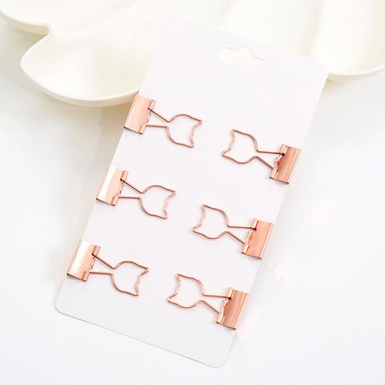 6Pcs Metal Paper Clips Cute Animal Shape Binder Clamps for School Office Colorful Document Photo Holders