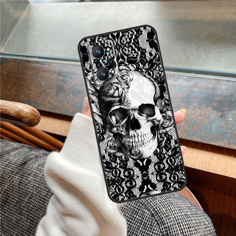 Gothic Skull Case For Realme 12 Pro Plus 11 13 14 C63 C61 C55 C51 C53 C25 C65 C67 C71 C75 GT6 GT7 15 Pro