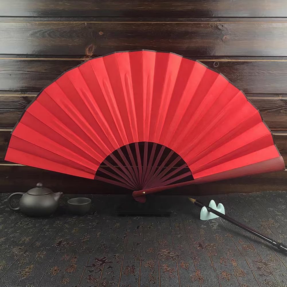VGEBY Japanese-style Fan, Dance Fan, Prop, Lightweight, for Dancing, Japanese Dance, Modern Dance, Folk Songs (red)