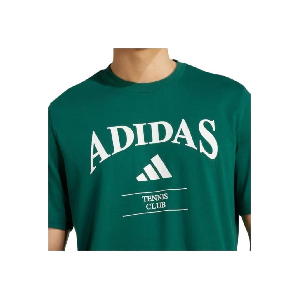Adidas Tennis SS25 Heritage Comfortable Soft Dry Breathable Sports Short Sleeve T-Shirt Unisex Tops Green JV7012