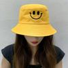 Cute Smiley Face Embroidered Bucket Hat, Unisex Retro Summer UV Protection Sun Hat, Casual Foldable Travel Bucket Cap for Women Men