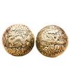 Brass Dragon & Phoenix Walnut Handballs: Retro Finger Exercise Copper Balls (Pair)