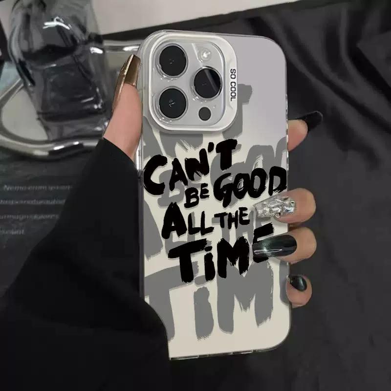 

Aesthetic Retro Quote Letter Print Phone Case, Dark Minimalist Typography Shockproof Protective Cover for iPhone XIAOMI 17 Ultra різнокольоровий