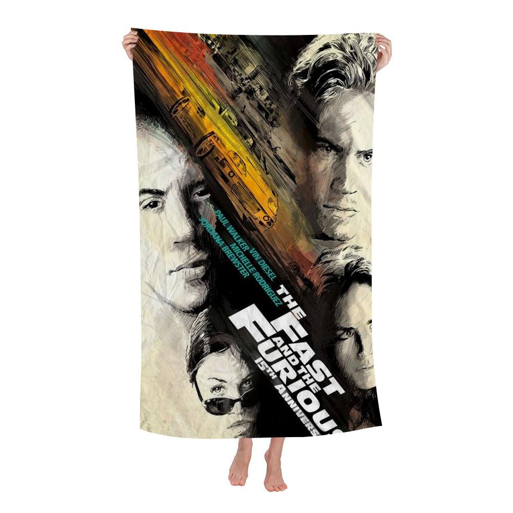 

F-Fast F-Furious Classic Movie Anime Beach Swimming Towel Soft Absorbent Washcloth Children s Gifts for Kids Travel Camping Gym W30*H60(CM)