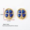 Vintage Sapphire Niche Petal Stud Earrings for Women