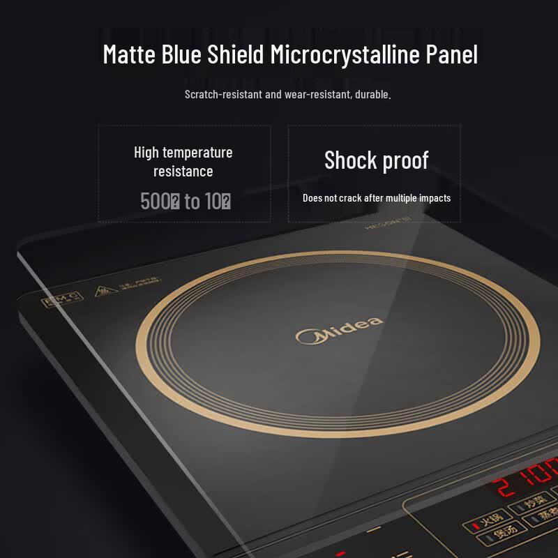 Midea 2100W Slim Induction Cooker with 8 Power Levels CN Plug (adapter Included)