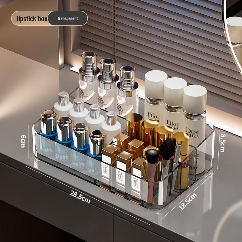 

Элегантный двухслойный пыленепроницаемый органайзер для косметики с откидной крышкой для макияжа и ухода за кожей.