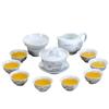 Kung Fu Teeset Keramik Teetasse Weißes Porzellan Komplettes Set Blau-Weiß Teetasse Deckel Schale Teeset
