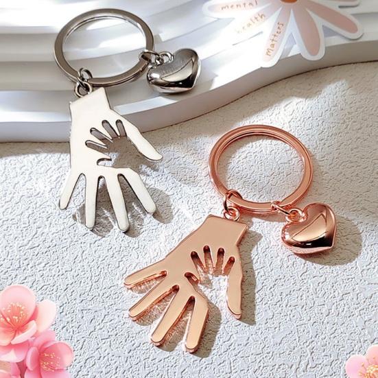 Hand Shaped Keychain Pendant Big Hands Holding Small Hands Design Keychain Parent-child Key Chain for Keys Bags Compact Gift