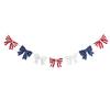 Fabric Bow Garland with Arch Shape and Star Stripe Print for Indoor Outdoor Ceremony Home Event Party Hanging Decoration
