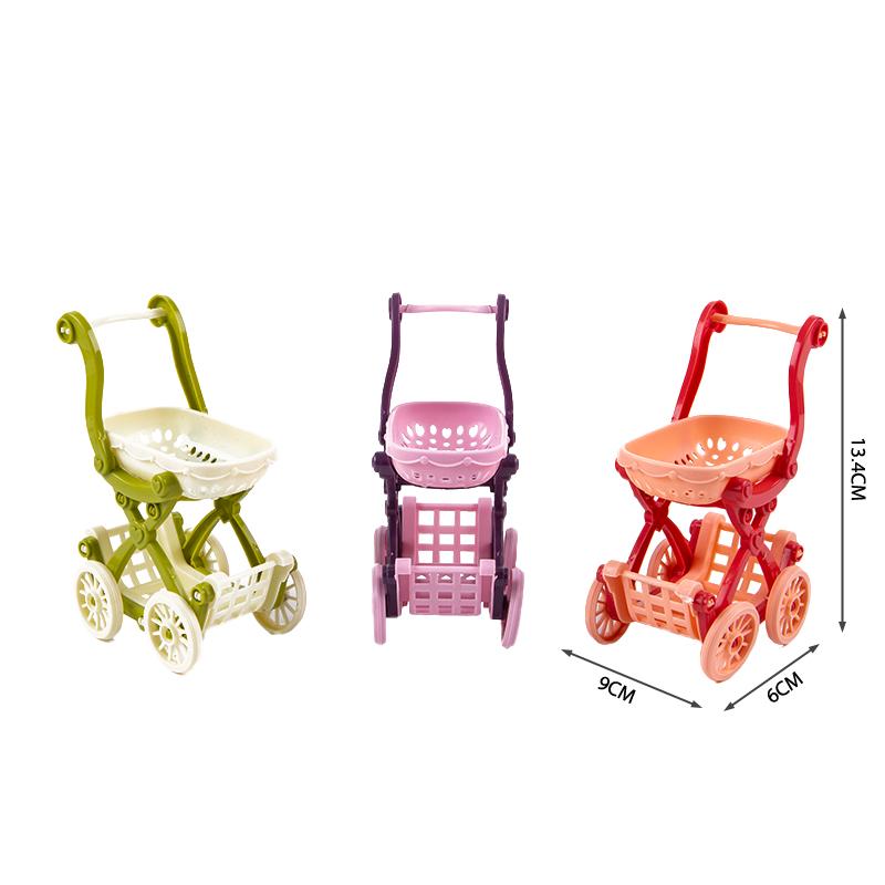Dollhouse Furniture Accessories Girl Play House Toys Shopping Cart DIY Gift