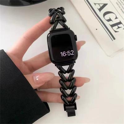 42mm 45mm 41mm Metal Band Chain Adjustable Watch Strap 40/44/49mm Fitness Tracker Strap for Apple Watch 10 Ultra 9 8 7 6 SE