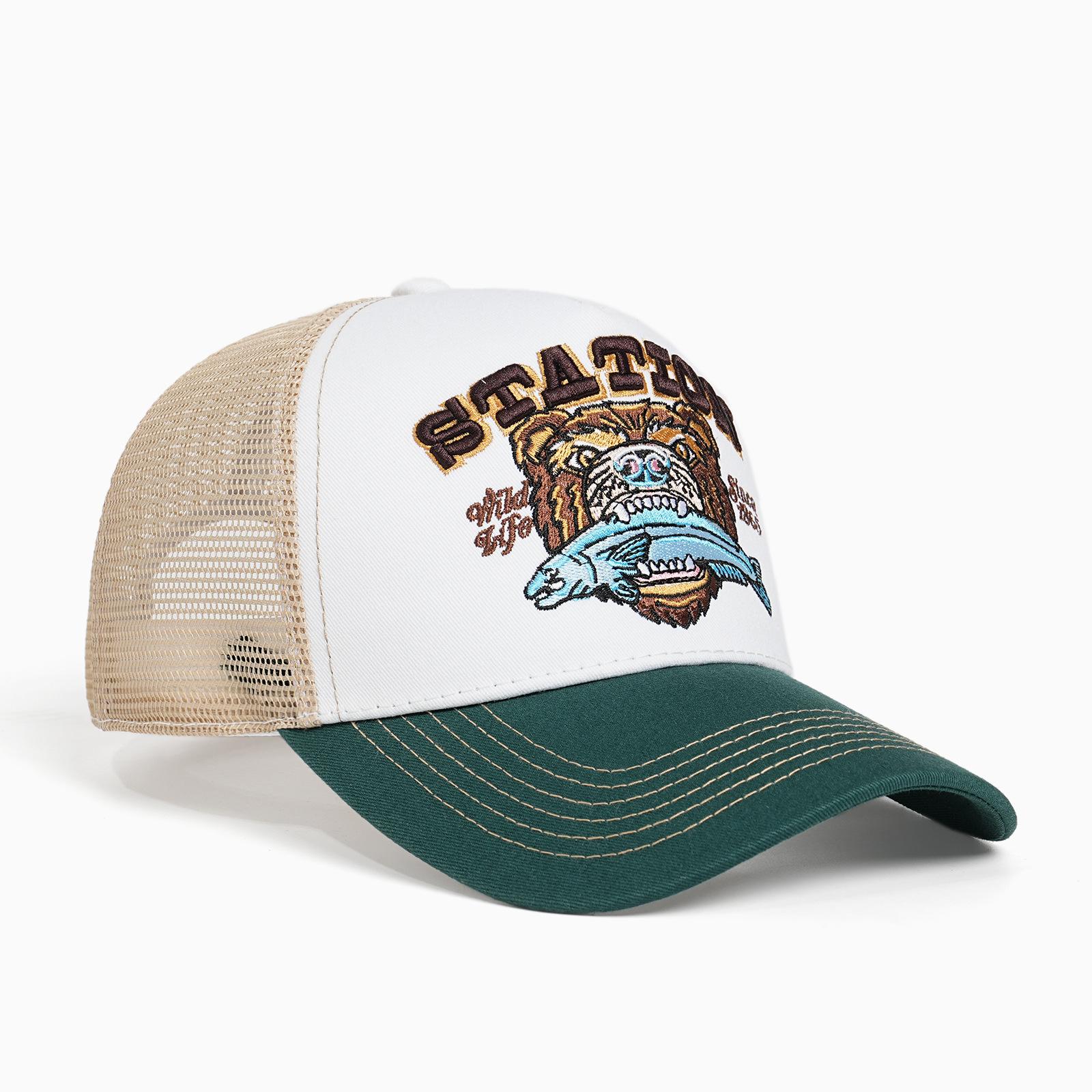 

Summer Fishing Hat Outdoor Shade Truck Driver Baseball Cap Net Cap Three-dimensional Embroidery Cap L армія зелений колір
