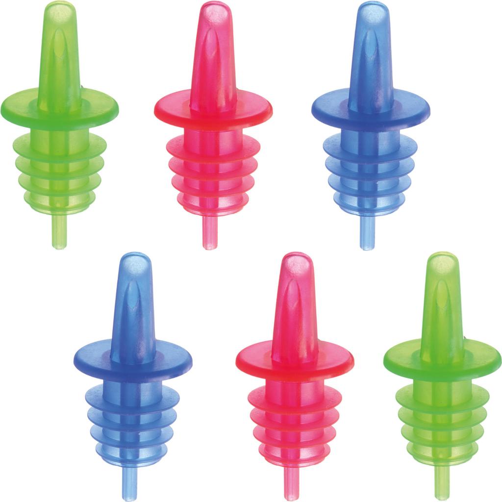 Pourer dispenser tap for alcohol bottles 3 colors SET 6 pcs