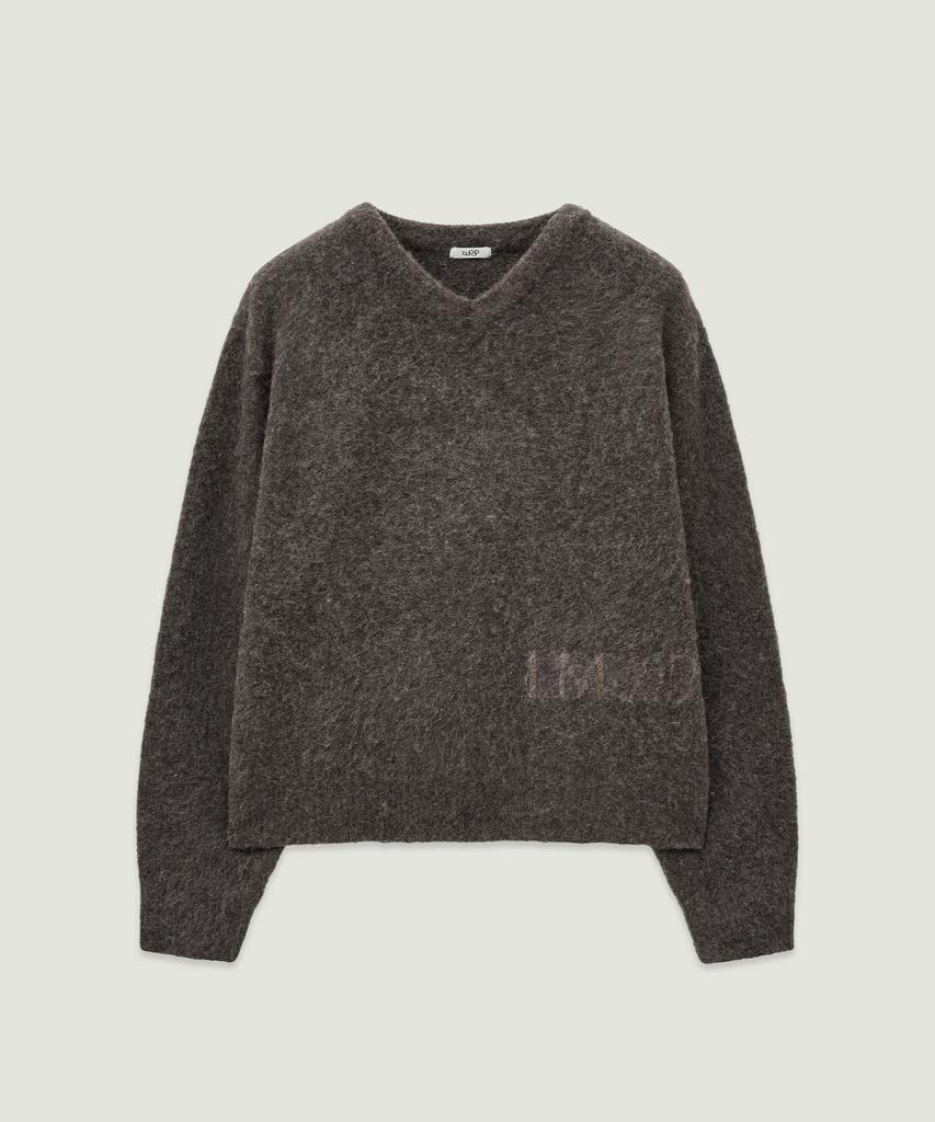 LMOOD Monte Brushed Alpaca Wool V-Neck Knit (2 Colors)