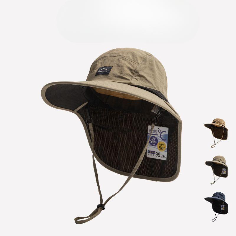 Unisex Summer Wide Brim Waterproof Quick-dry Panama Cap Outdoor Visor Mesh Breathable Sun Hat with Neck Flap
