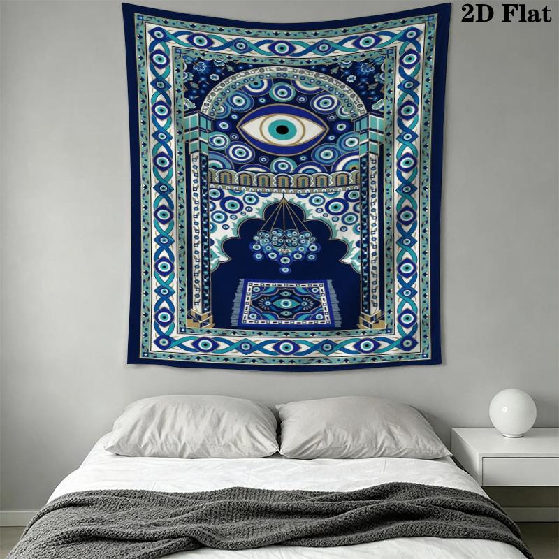 Böser Blick Wandteppich Ästhetisches Wandbehang Gedruckter Stoffdecke Dekorative Wandteppiche für Schlafzimmer Wohnzimmer Heimdekoration
