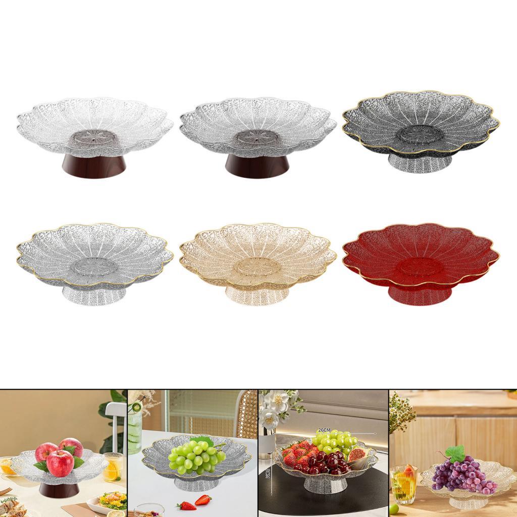 Elegant Table Fruit Bowls PET Footed Tray Decorative Vegetable Holder Organizer for Snacks and Sweets