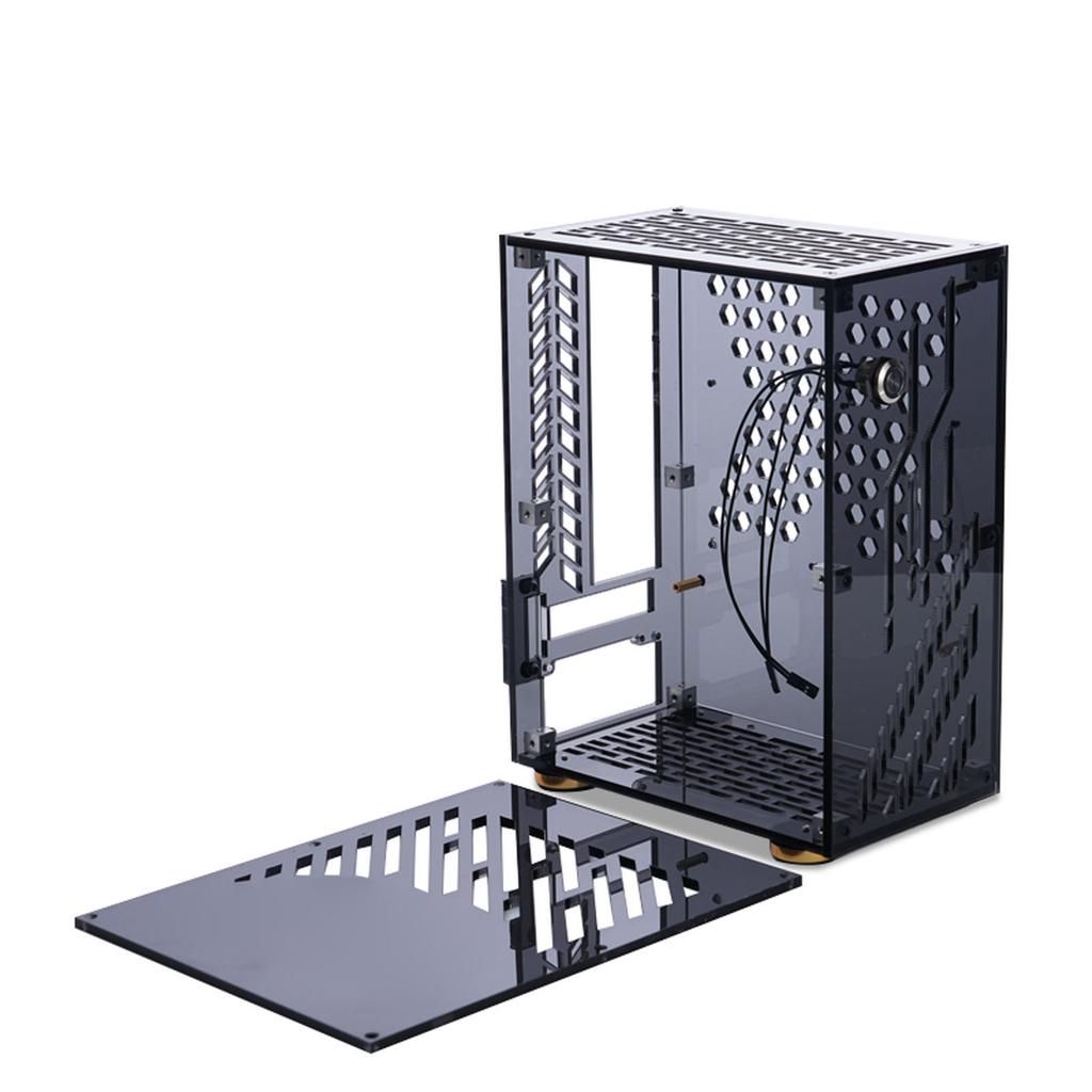 Carcasă ITX 4.3L Panou Acrilic Transparent Răcire 360 Grade Tampoane de Protecție pentru Picior Carcasă PC pentru Sursă 1U SSD 2.5 inch