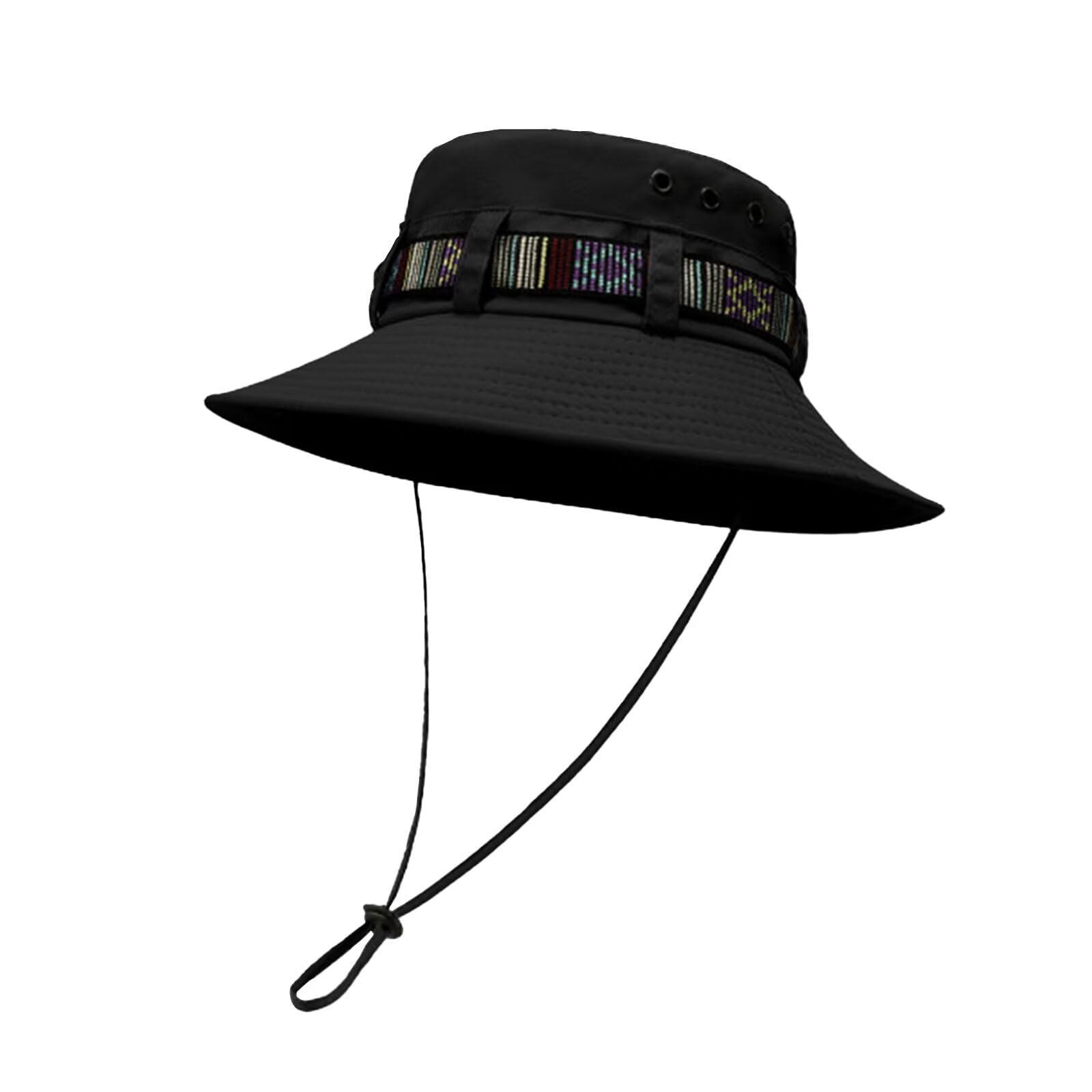 

Шляпа сафари с полной защитой подбородка от УФ-лучей, панама, широкая, маленькая, горная, черная [ZVCXOE], мужская, UPF50+, дышащая, быстросохнущая, впитывающая пот, складная, чёрный