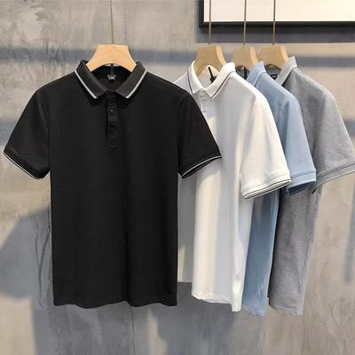 Polo de manga corta a la moda con solapa para hombre, camiseta de marca de moda para hombre, camiseta ajustadas coreanas a la moda, nueva camiseta versátil