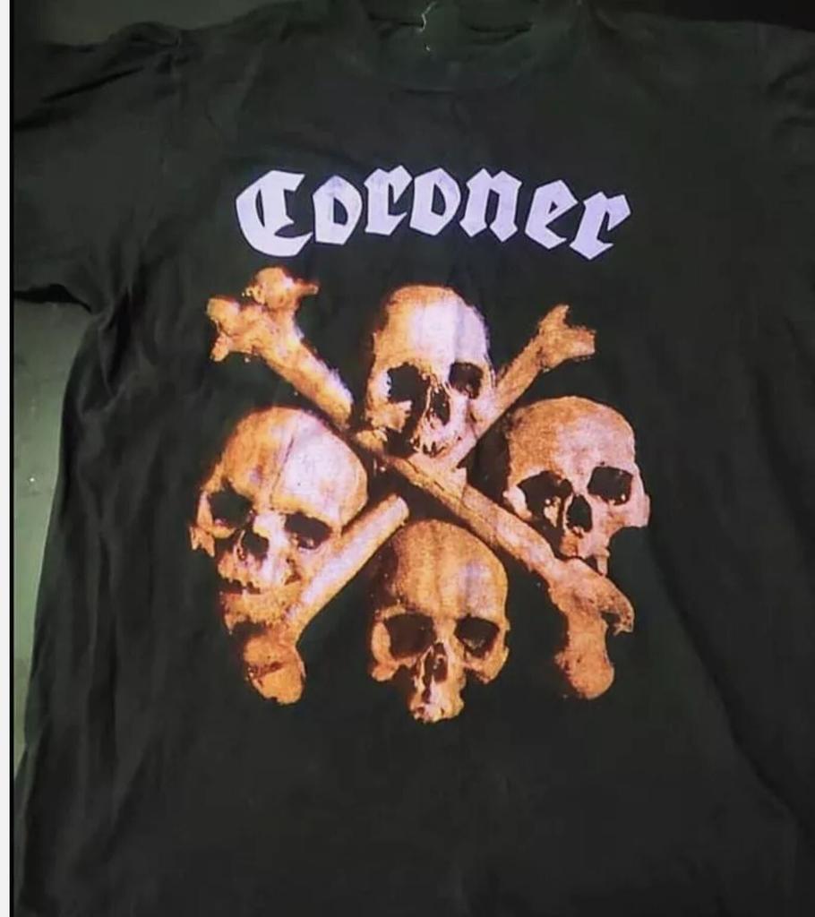 T-shirt Nera da Membro della Band Coroner Taglie Complete S-5XL