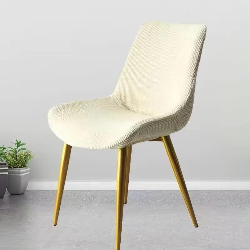 Polar Fleece Curved Chair Covers Elastic Classic Solid Color Removable Seat Cover Soft Chairs Slipcover for Home Hotel Wedding