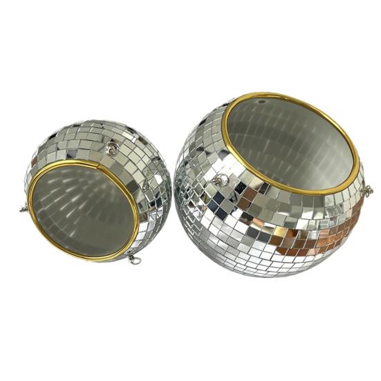 Mosaikk Hengende Plantepotte Diskokule Design Blomsterpotte Balkongplantekasse med Hengekjeder for Innendørs Utendørs Planter Hjem Stue Dekor