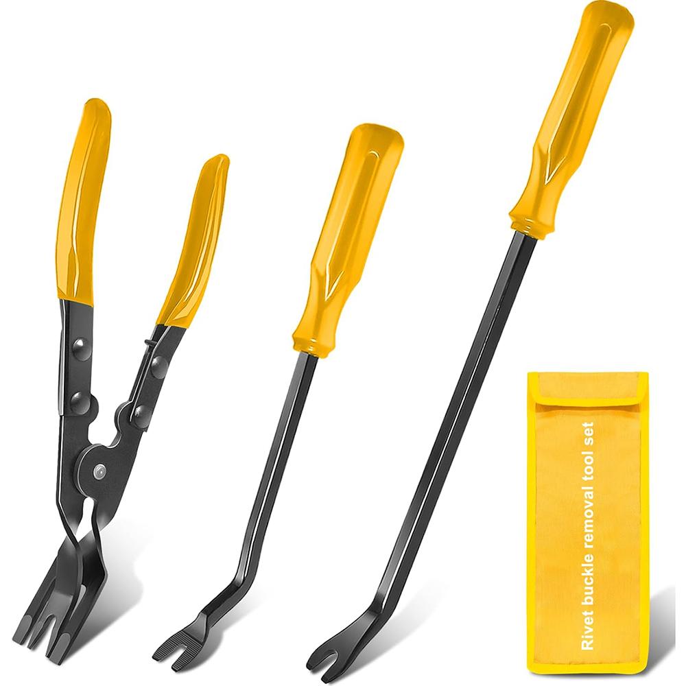 3Pcs Car Trim Removal Tool Kit, Panel Clip Remover Plier for Car Stereo Door Dash Interior