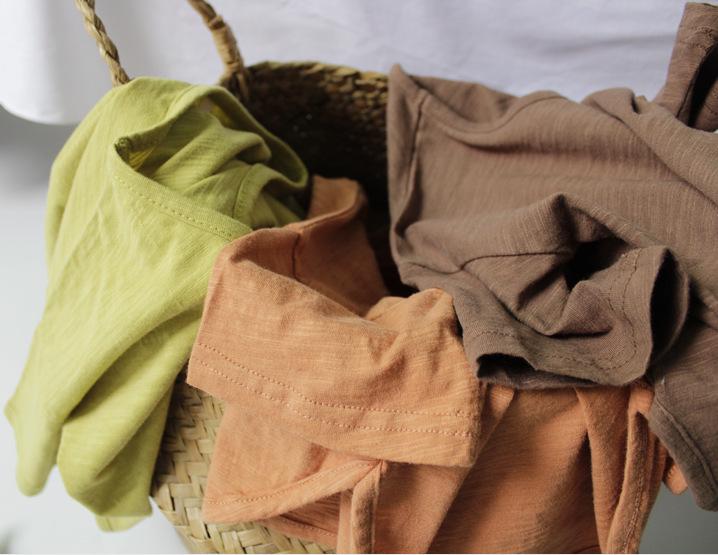 2025 Herbst Kinder Koreanischer Stil Rundhals T-Shirt, Locker geschnitten, Kurzarm, Baumwolle, für Mädchen & Jungen