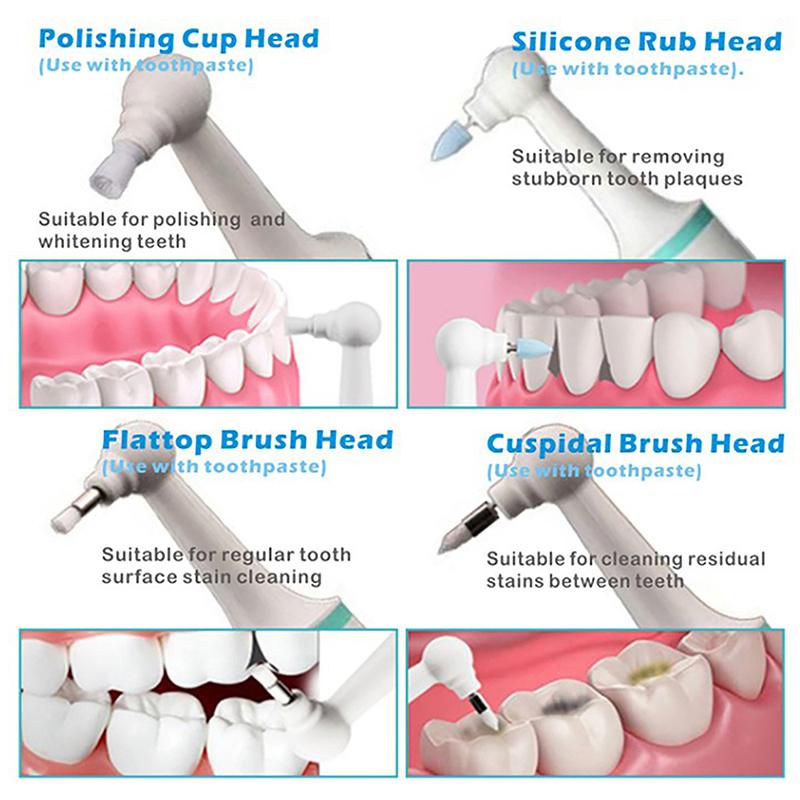 5ks/krabička Leštička na zuby Bělící elektrický odstraňovač zubního plaku Výměna hlavy