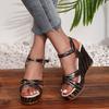 Fashion Summer Cross Strap Sandals for Women Roman Style Fish Mouth Thick Bottom Sandal Slippers Casual Wedge High Heels Sandales Femme